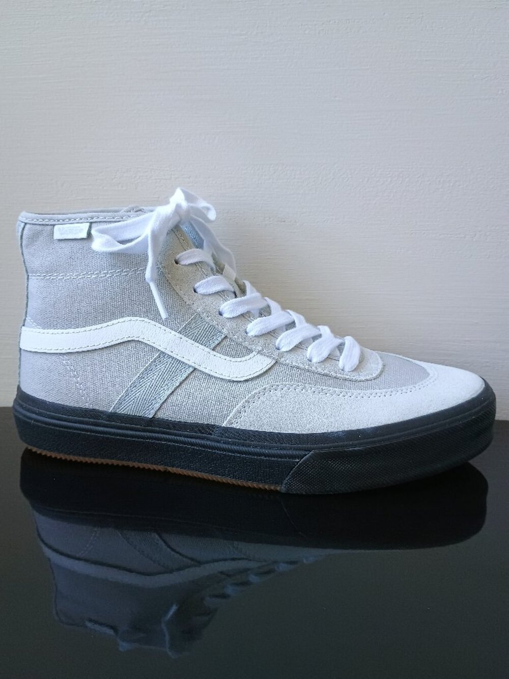 Vans Men's Crockett High Suede/Canvas in Styling Flexibility Light Gray/Black